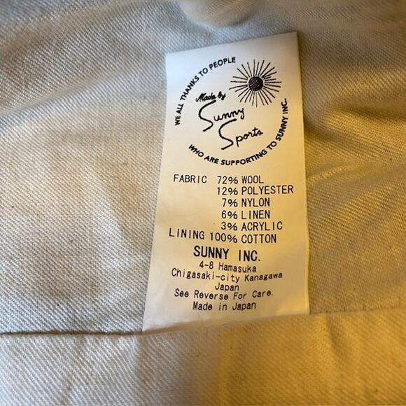 Sunny Sports Mens Large Wool Blend Tweed Blazer 4 Button Herringbone Lined - Picture 8 of 15